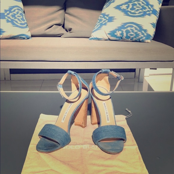 Manolo Blahnik Shoes - Denim Manolo Sandals